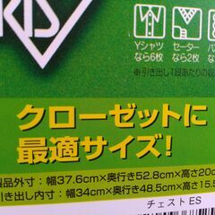 ①アイリスオーヤマ　チェストES　幅37.6cm　奥52.8cm　高さ20cmの画像