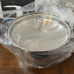 【未使用】YOSHIKAWA 厚底五層構造 IH対応両手鍋 20cm(シーズヒーター・ハロゲンヒーター対応) 200V対応 YH-5744の画像