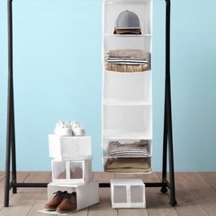 美品　イケア　IKEA 引き出しとセット　SKUBB スクッブ ハンギング収納 6段, ホワイト, 35x45x125 cm　クローゼット収納グッズ クローゼット　吊り下げ収納　衣類　洋服　帽子　バッグ　収納　ハンギング　白の画像