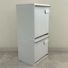 アスベル フタ付きゴミ箱 ワゴンワイド 2段の画像