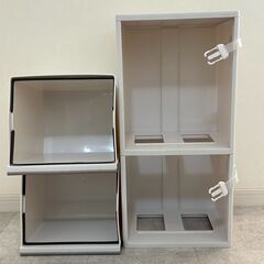 アスベル フタ付きゴミ箱 ワゴンワイド 2段の画像