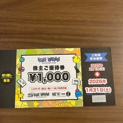 ヴィレッジヴァンガード 株主優待券の画像