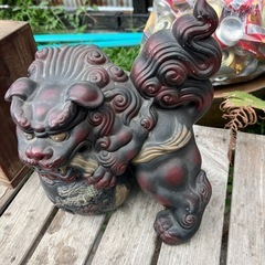 昭和レトロ　獅子の置物の画像