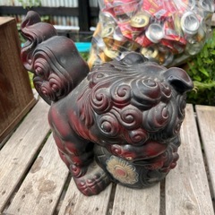 昭和レトロ　獅子の置物の画像