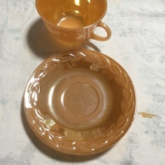 ◆カップ＆ソーサー◆FireKing ピーチラスターの画像