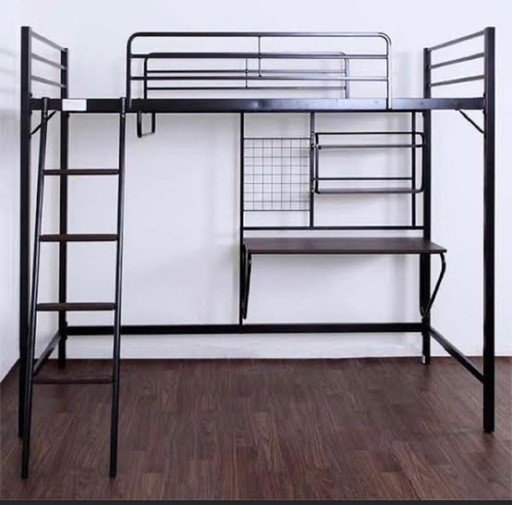 【引き取り限定】ニトリ ロフトベッド 机付き ハンガー掛け付き 組立説明書あり