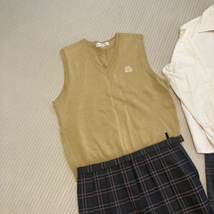 坂出第一高等学校　女子用　ベスト　スカート　ブラウス　Ｌ　の画像