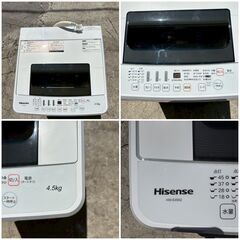 【❗️✨コンパクト・一人暮らし向け✨❗️】Hisense 全自動洗濯機 4.5kg 2019年製 ✨簡易清掃・動作確認済み❗️の画像