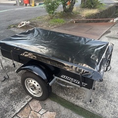 サントレックストレーラー 黒色 カバー付きFMT07 (軽トレーラー)の画像