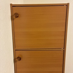 木目調5段ボックスの画像