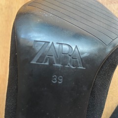 ZARA ブラック スリングバック ハイヒール 39の画像