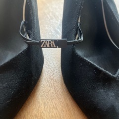 ZARA ブラック スリングバック ハイヒール 39の画像