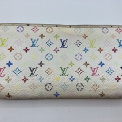 ルイヴィトン　マルチカラー　白＆ピンク　ジップ長財布　Ｍ６０２４１　　スペイン製　ジッピー・ウオレットの画像