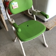 安寿　シャワーベンチ　折りたたみ　 風呂椅子　介護椅子　介護用品 グリーン　中古品の画像
