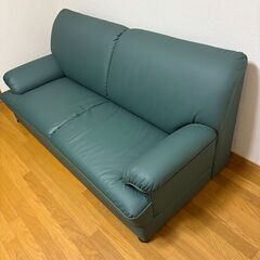 stp-3399　3人掛けソファ　ダークグリーン　リビング　3Pソファ　3人用　居間　深緑　背もたれ付き　長椅子　イス　椅子　いすの画像