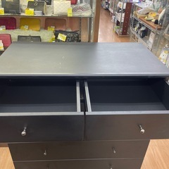 ☆ドリーム荒牧店☆ジモティー割引有☆【クリーニング済】6段チェスト　BLKの画像