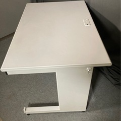 オフィスデスク　鍵なし　幅約100×奥行約70×高さ約71㎝ 作業台 ナチュラル パソコンディスク OAデスク 机 テーブル PCデスクの画像
