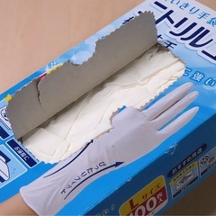 エステー ニトリルゴム手袋 極うす手 Lサイズ ホワイトの画像