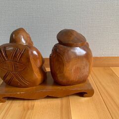 木彫りの大黒さんと恵比寿さんの画像