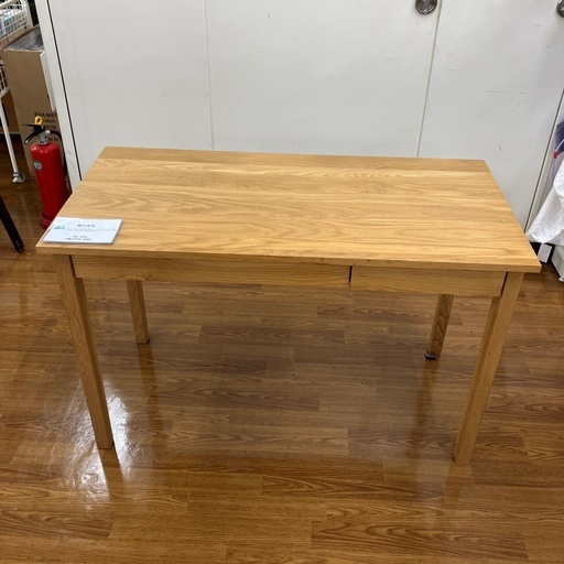 無印良品　ワークデスク　引き出し付き キズ、ハガレ有り　無垢材　【トレファク　川越店】