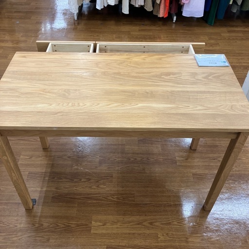 無印良品　ワークデスク　引き出し付き キズ、ハガレ有り　無垢材　【トレファク　川越店】