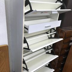 リサイクルショップどりーむ鹿大前店　No.2666　靴箱　白色　オシャレの画像