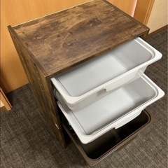 ニトリ カラーボックス カラボ 3段 木製収納ラック 引き出し付 幅42×高さ60×奥行30cm の画像