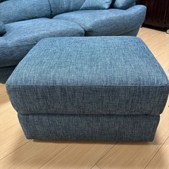 【急募】ニトリ ポケットコイルソファ 三人掛け+オットマン ブルー系の画像