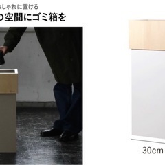 木目 高級ゴミ箱 30ℓ キッチン スリムダストボックスの画像
