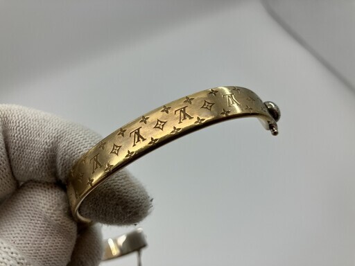 ルイヴィトン カフ ナノグラム バングル Sサイズ M00253 GP ゴールド金具 ブレスレット イタリア製
