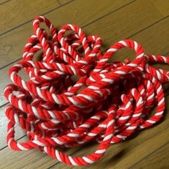 紅白のロープ？紐？の画像
