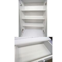 食器棚 幅60 奥行40 高さ181㎝ ホワイト 白 上下セパレート キッチン収納 キャビネット 札幌市 白石区 東札幌の画像