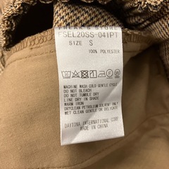 K2509-114 FREAK`S STORE ワークパンツ ワンタック 千鳥柄 ブラウン サイズ:S 中古美品の画像