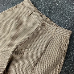 K2509-114 FREAK`S STORE ワークパンツ ワンタック 千鳥柄 ブラウン サイズ:S 中古美品の画像