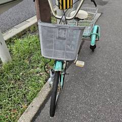 リサイクルショップどりーむ荒田店　No481　３輪自転車　前輪20インチ／後輪16インチ　水色　エコチャリNo22173Uの画像