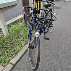 リサイクルショップどりーむ荒田店　No482　自転車　シティサイクル　27インチ　青　エコチャリNo22166Uの画像