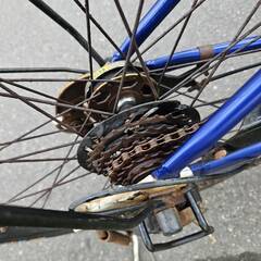 リサイクルショップどりーむ荒田店　No482　自転車　シティサイクル　27インチ　青　エコチャリNo22166Uの画像