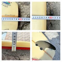 【❗️✨簡易清掃・動作確認済み✨❗️】🌊マリンスポーツ🌊　BBG サーフボード 6’6（200cm）レッド×ホワイト トライフィン デッキパッド付きの画像