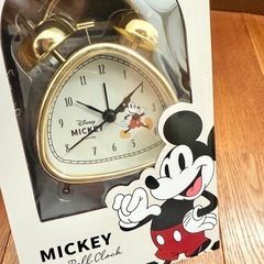 （新品）ディズニー　ミッキーマウス ツインベルクロック　目覚まし時計　ゴールド の画像