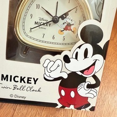 （新品）ディズニー　ミッキーマウス ツインベルクロック　目覚まし時計　ゴールド の画像