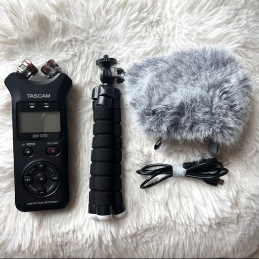 TASCAM DR-07X レコーダー/三脚+MicroSD+ウィンドジャマー
