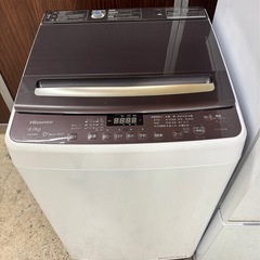 2021年製 ハイセンス洗濯機＆冷蔵庫セット 🚚【配達可能・保証付き】  ✨ お揃いでスタイリッシュ！の画像