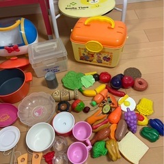 【豪華セット♪】今すぐ遊べる♪おままごとキッチンセット&食器や調理器具&椅子のおまけ付き^_^めっちゃお得‼︎の画像