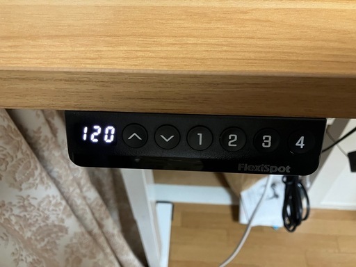 【美品】flexispot 電動昇降デスク　メープル天板　ホワイト脚