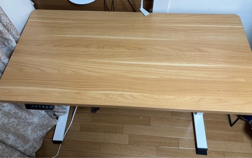 【美品】flexispot 電動昇降デスク　メープル天板　ホワイト脚