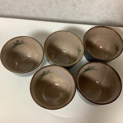 昭和レトロ　萬宝窯　湯呑み　茶器　カップ　5個　茶碗の画像