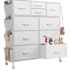 タンス白キャスター付きの画像