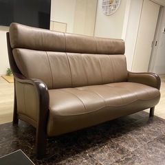 カリモク家具 Direttore 3人掛け本革ソファ ディレトーレ ハイバックの画像