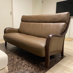 カリモク家具 Direttore 3人掛け本革ソファ ディレトーレ ハイバックの画像