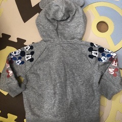 GAP フルジップパーカー 裏起毛 ミッキー 80の画像